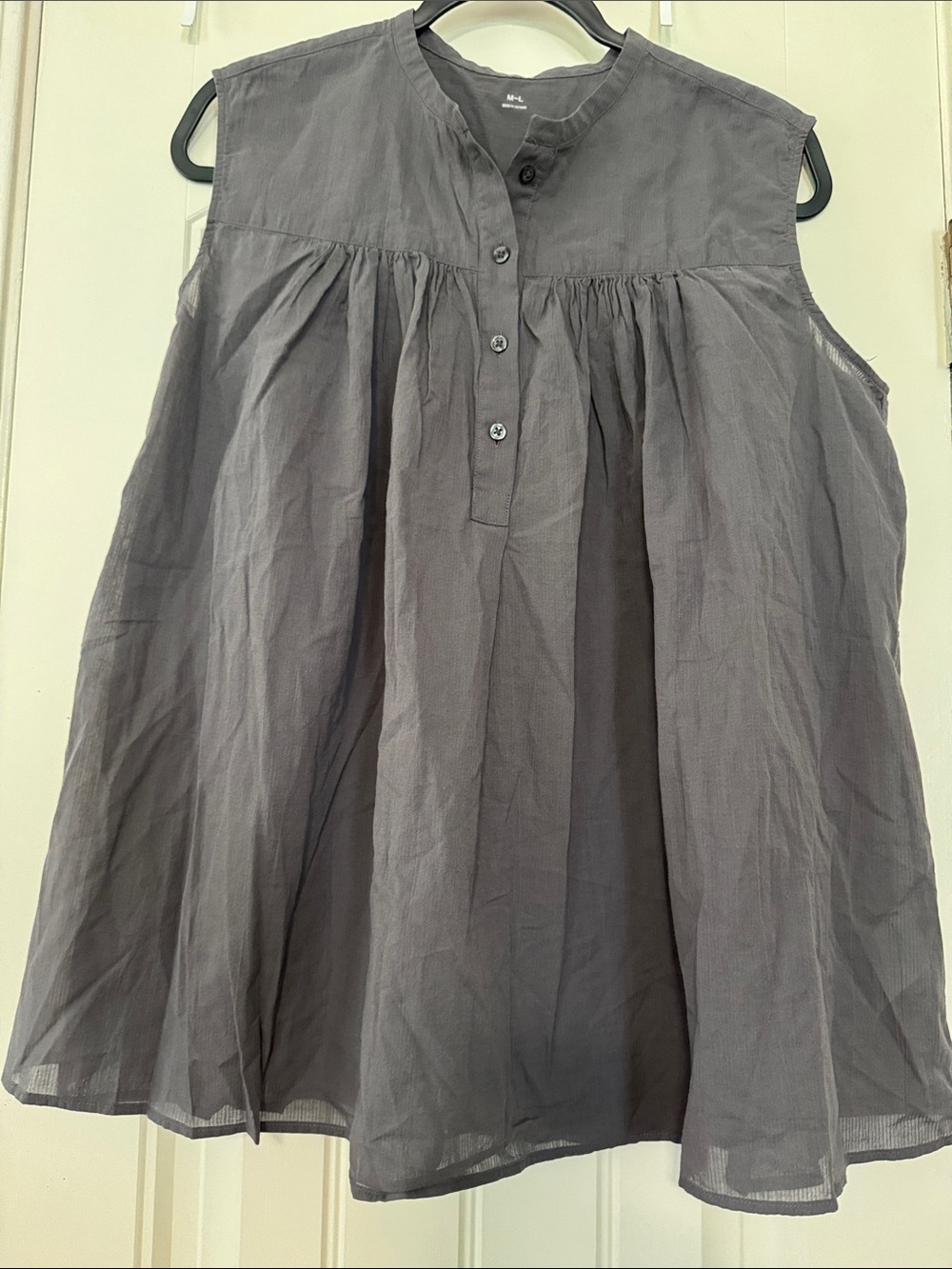 Muji Sleeveless Tunic in Charcoal Gray